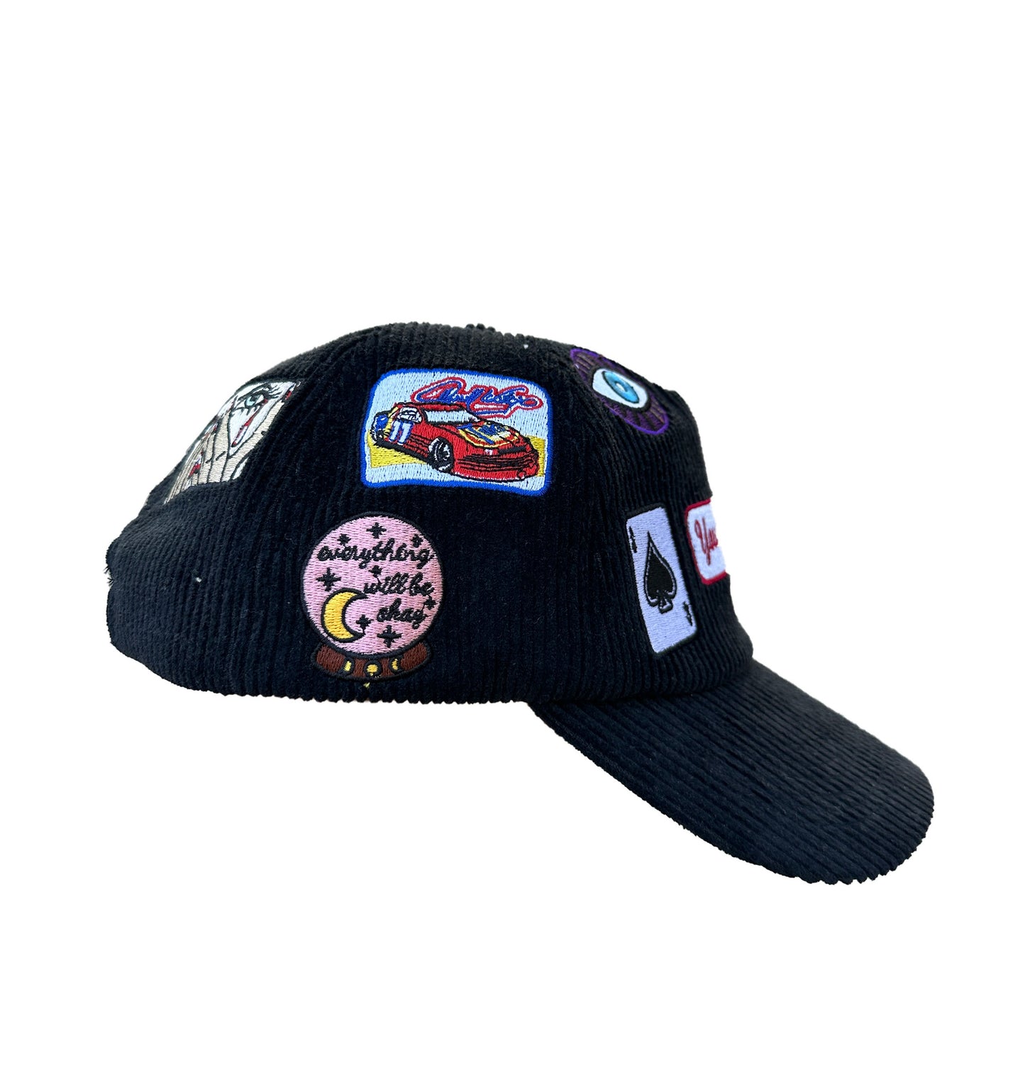 Black corduroy hat