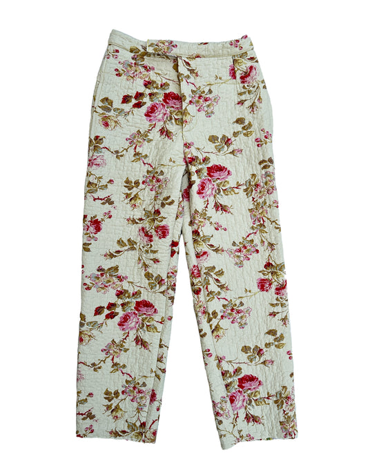 Quilted floral pants