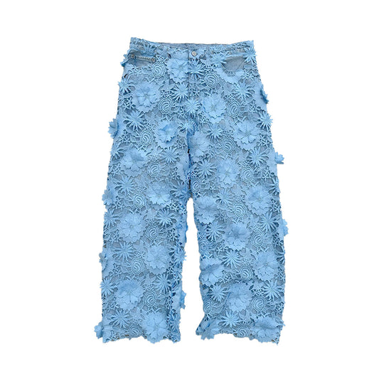 French guipure lace jeans