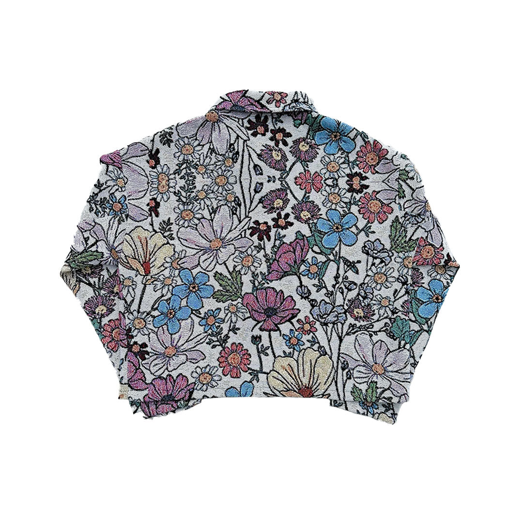 Woven floral tapestry jacket