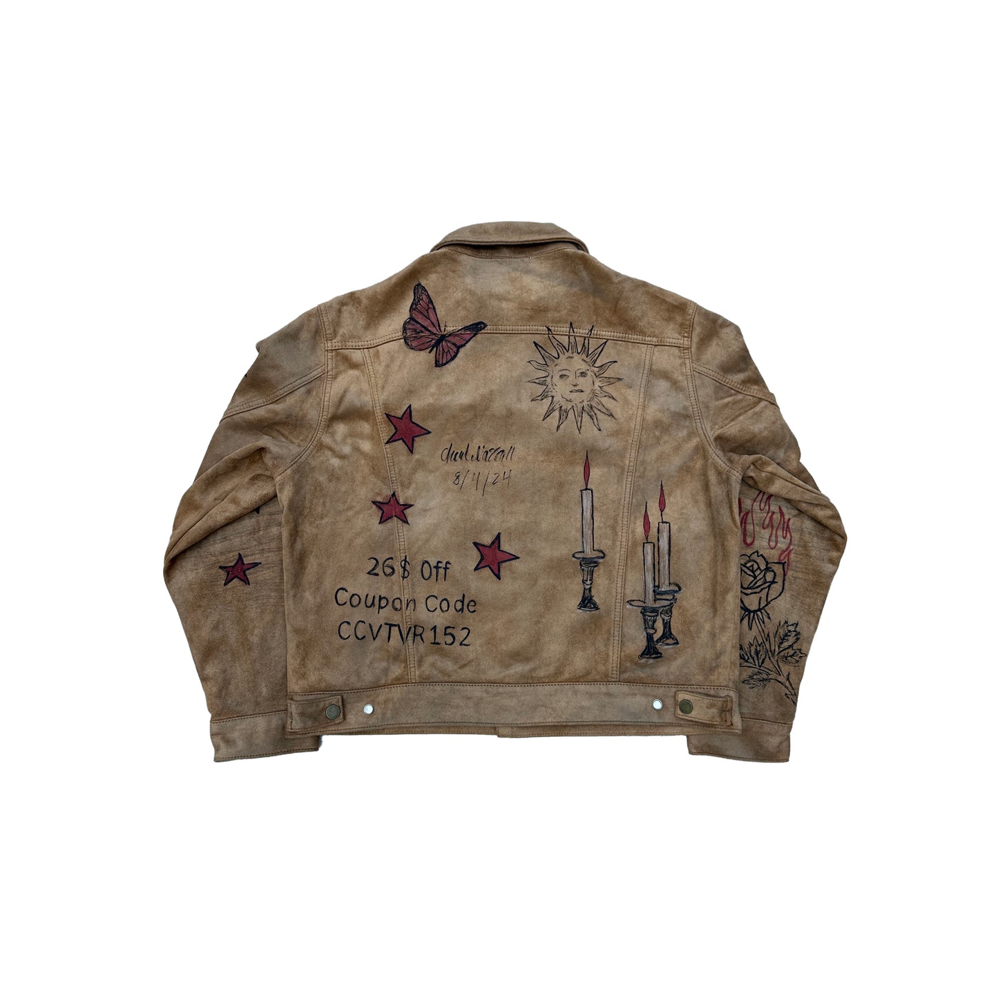 Hand painted suede jacket