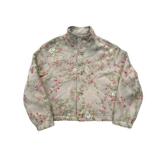 Linen embroidered lace jacket