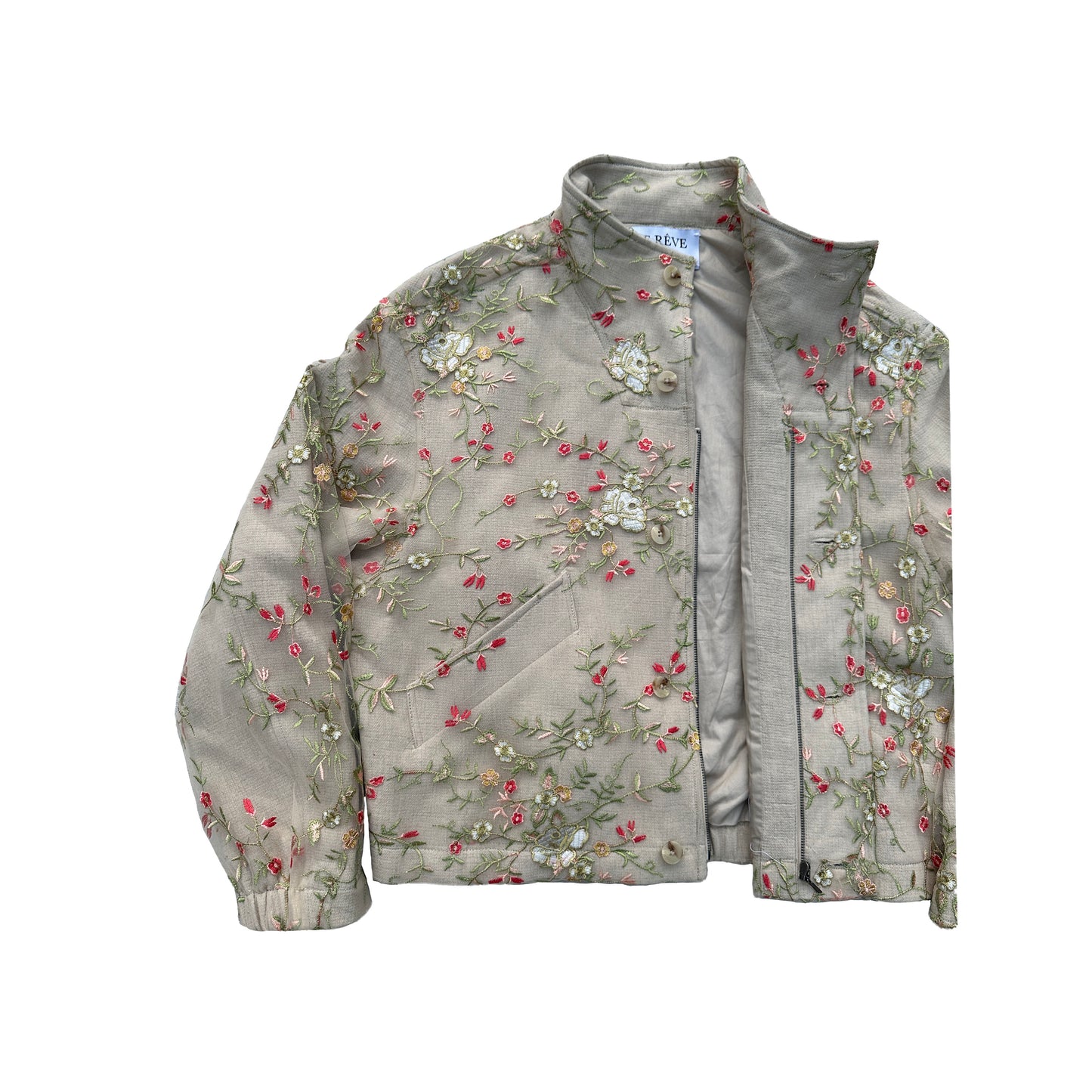 Linen embroidered lace jacket