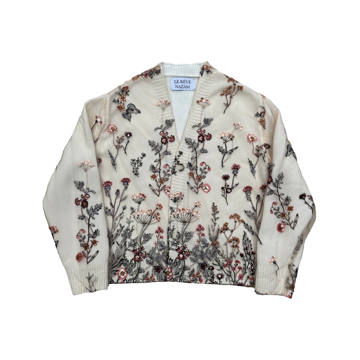 Floral cream cardigan