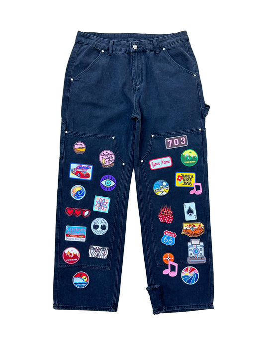 embroidery carpenter pants