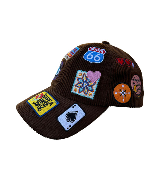 Brown corduroy hat