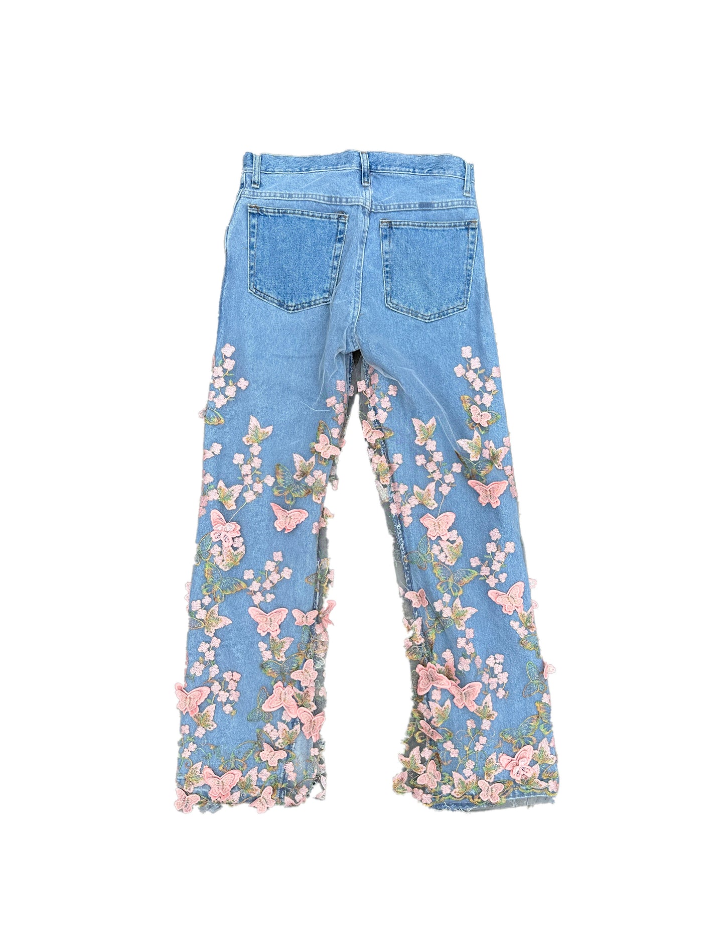 Buttery embroidery lace jeans